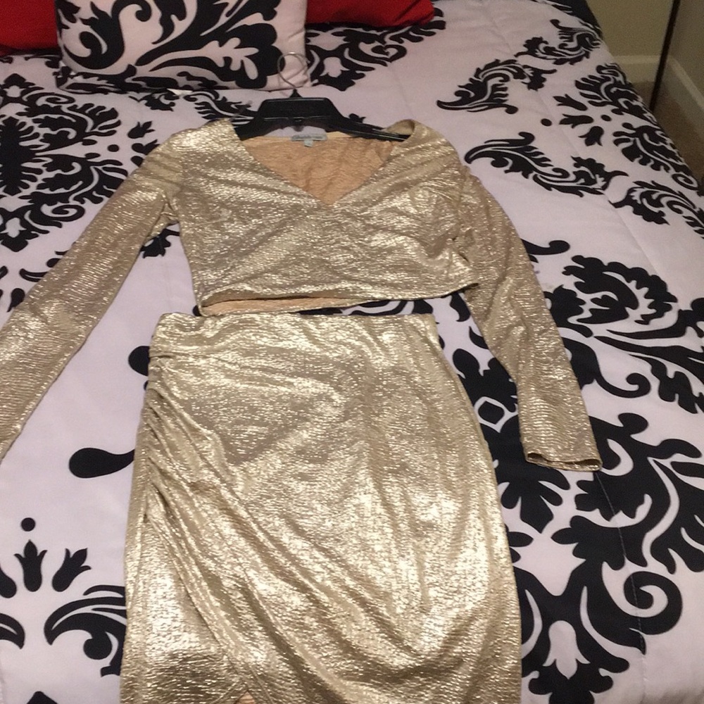 Two piece crop top and skirt